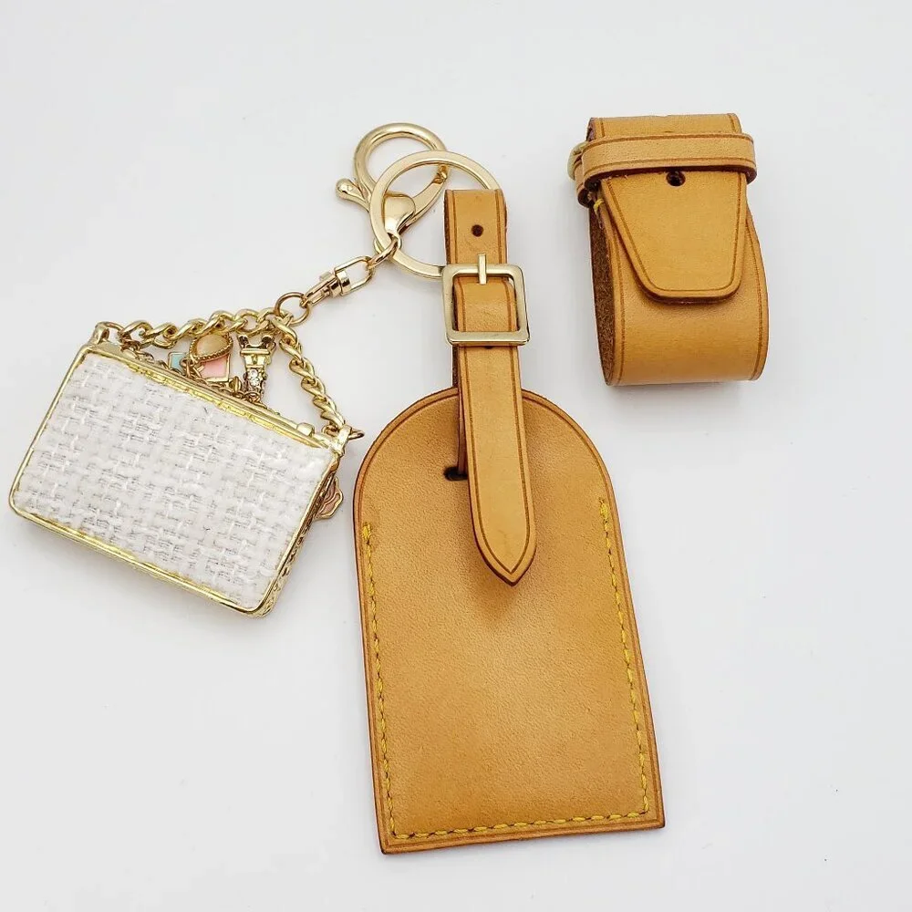 Authentic Louis Vuitton Luggage tag with Unbranded Keycharm